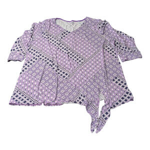 Croft & Barrow - Women's 2X Blouse - Purple and White - Excellent Condition